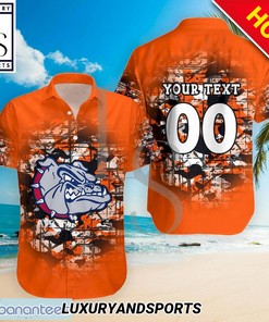 Gonzaga Bulldogs Personalized Camouflage Hawaiian Shirt