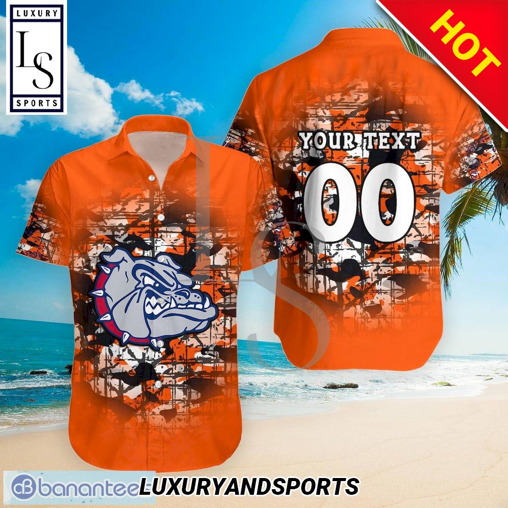 Gonzaga Bulldogs Personalized Camouflage Hawaiian Shirt