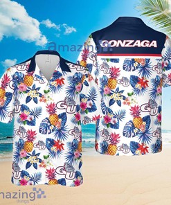 Gonzaga Bulldogs Pineapple Tropical Flower Summer Hawaiian Shirt And Shorts Set