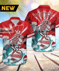 Grateful Dead Wisconsin Badgers Hawaiian Shirt - Gift for Fans