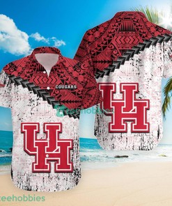 Grunge Polynesian Tattoo NCAA Houston Cougars Hawaiian Shirt for Men 