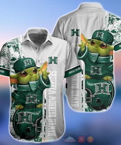 Hawaii Rainbow Warriors Baby Yoda Hawaiian Shirt, Perfect for Summer 