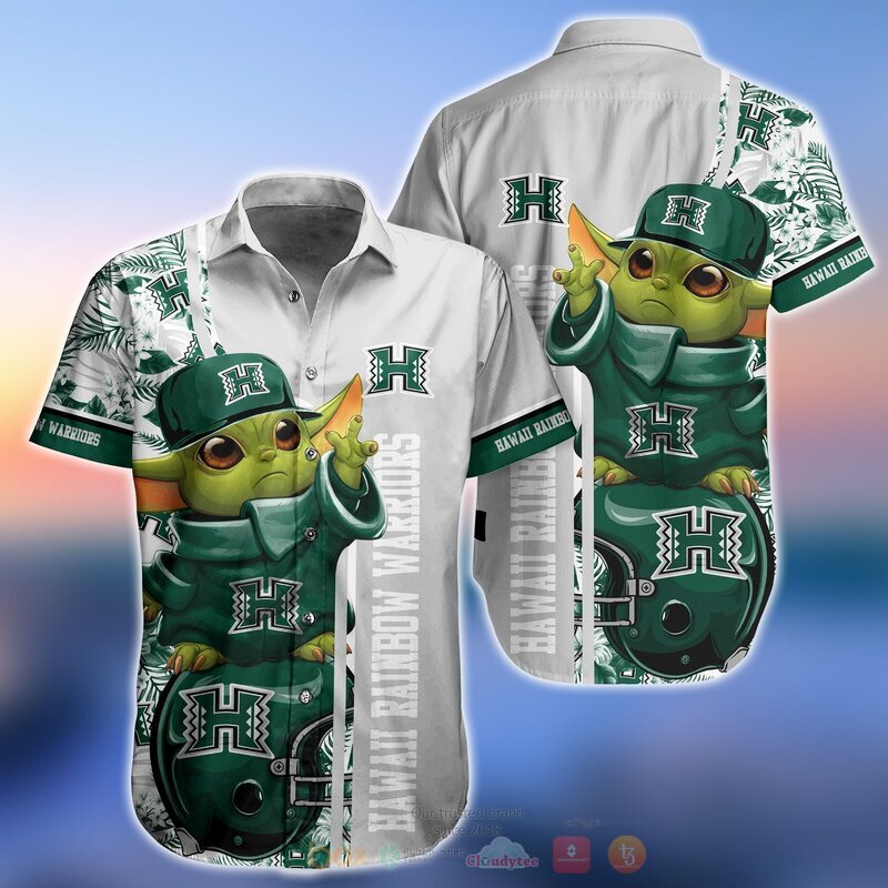 Hawaii Rainbow Warriors Baby Yoda Hawaiian Shirt, Perfect for Summer