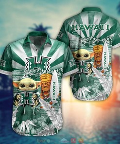 Hawaii Rainbow Warriors Baby Yoda NCAA Hawaiian Shirt and Shorts - Unique Gift For Fans 