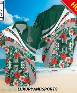 Hawaii Rainbow Warriors Hibiscus Tropical Flower NCAA Hawaiian Shirt