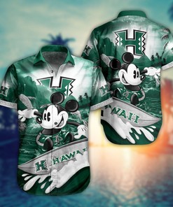 Hawaii Rainbow Warriors Mickey NCAA Hawaiian Shirt for Men and Women - Disney Design