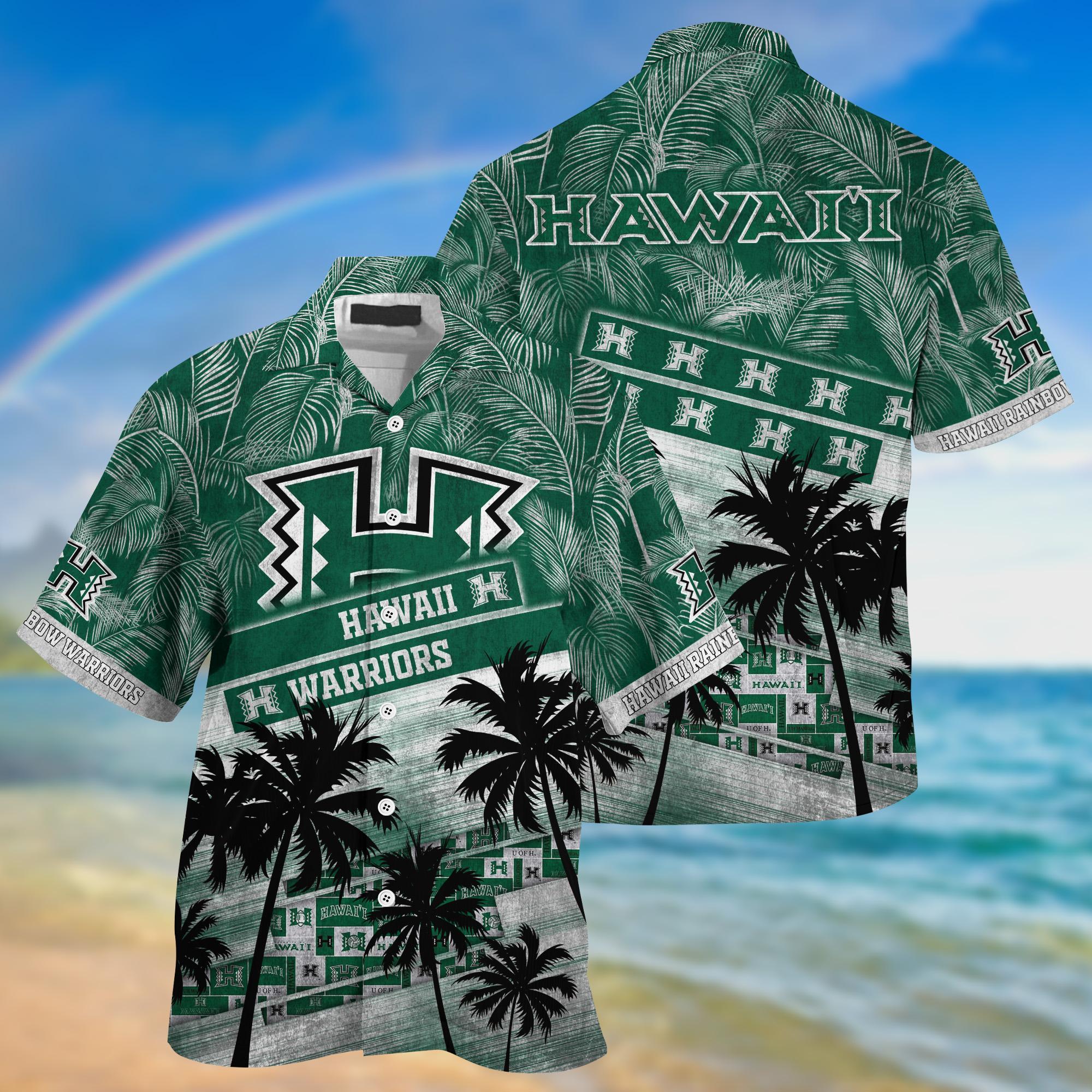 Hawaii Rainbow Warriors NCAA Palm Tree Pattern Hawaii Shirt For Sports Fans