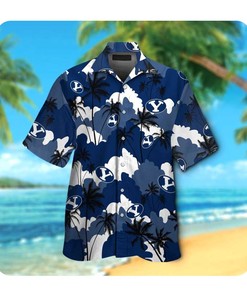 Hawaii Shirt Summer Button Up for BYU Cougars NCAA Sports Fans