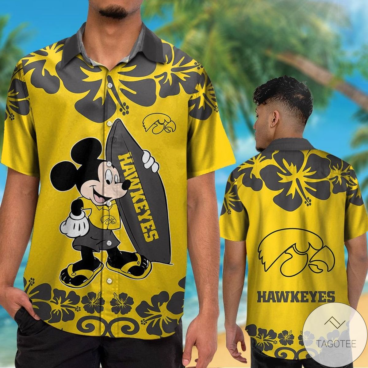 Hawaii Summer Hawaiian Shirt and Shorts Set for NCAA Iowa Hawkeyes Fans