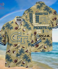 Hawaiian Georgia Tech Yellow Jackets Shirt - New Summer Gift