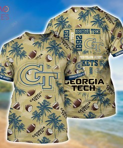 Hawaiian Georgia Tech Yellow Jackets Shirt - New Summer Gift