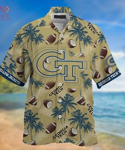 Hawaiian Georgia Tech Yellow Jackets Shirt - New Summer Gift