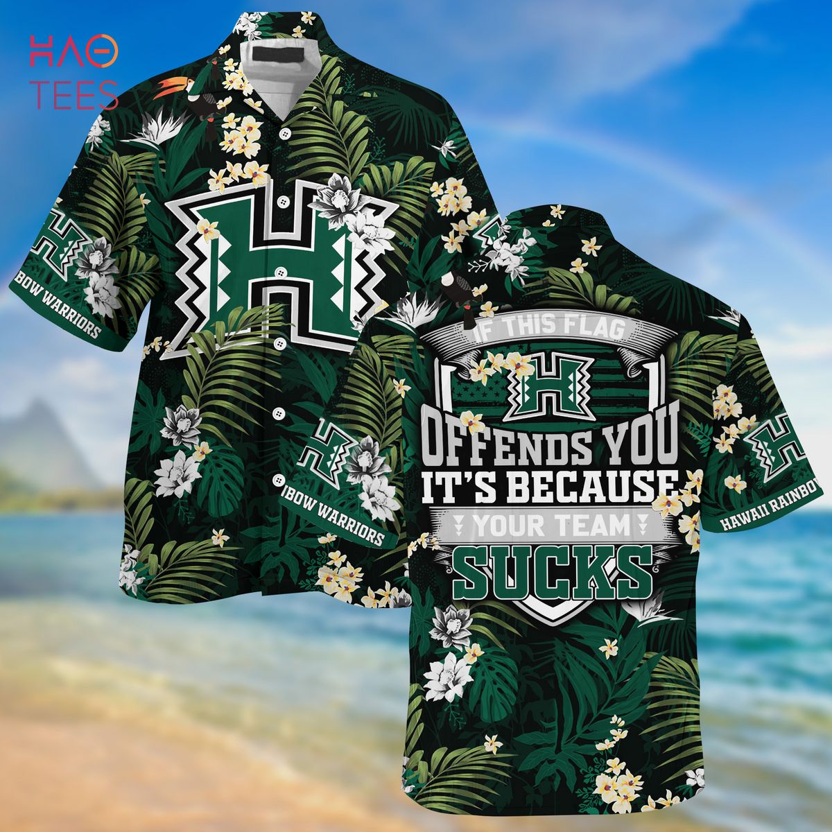 Hawaiian Hawaii Rainbow Warriors Shirt & Shorts - Tropical Patterns for Fans