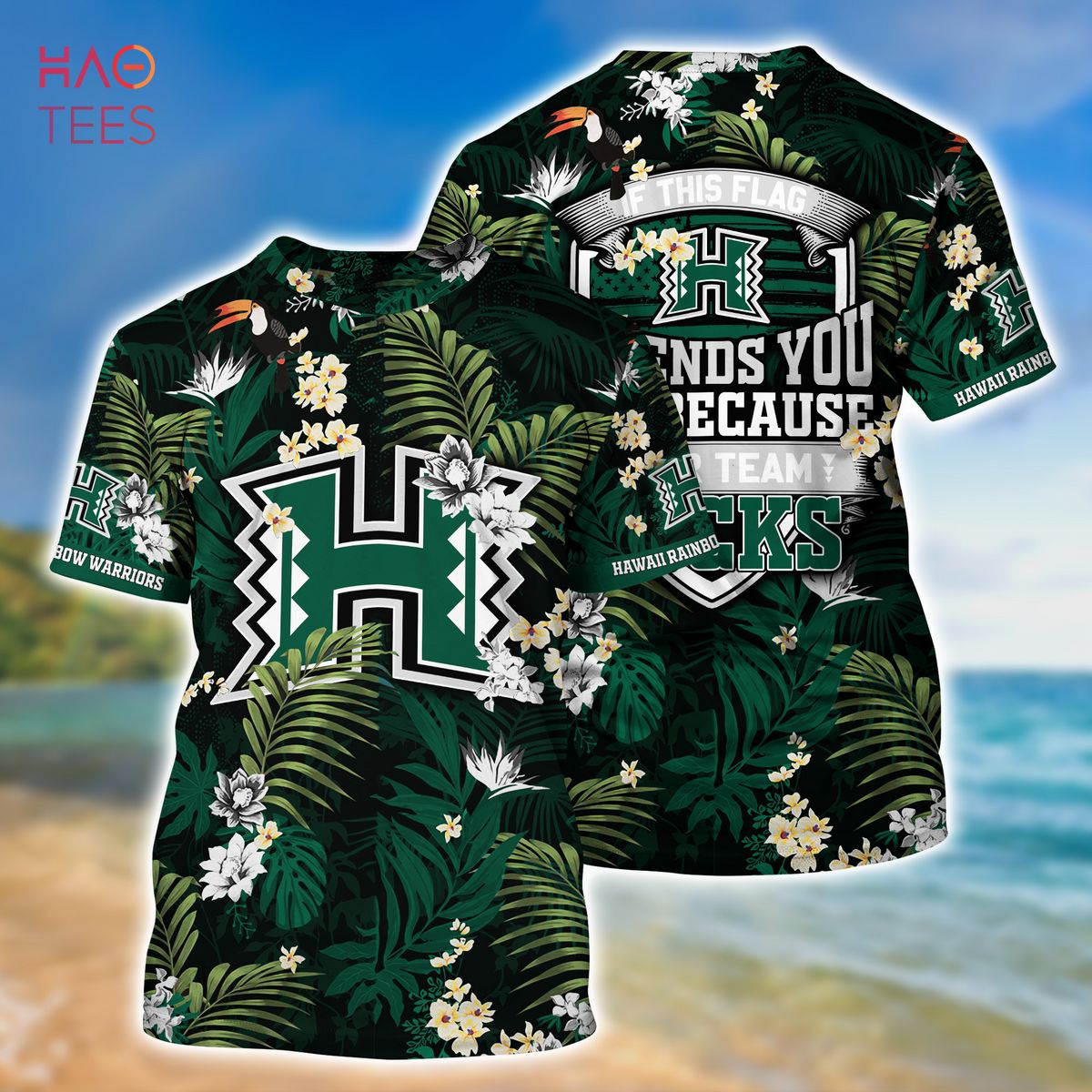 Hawaiian Hawaii Rainbow Warriors Shirt & Shorts - Tropical Patterns for Fans