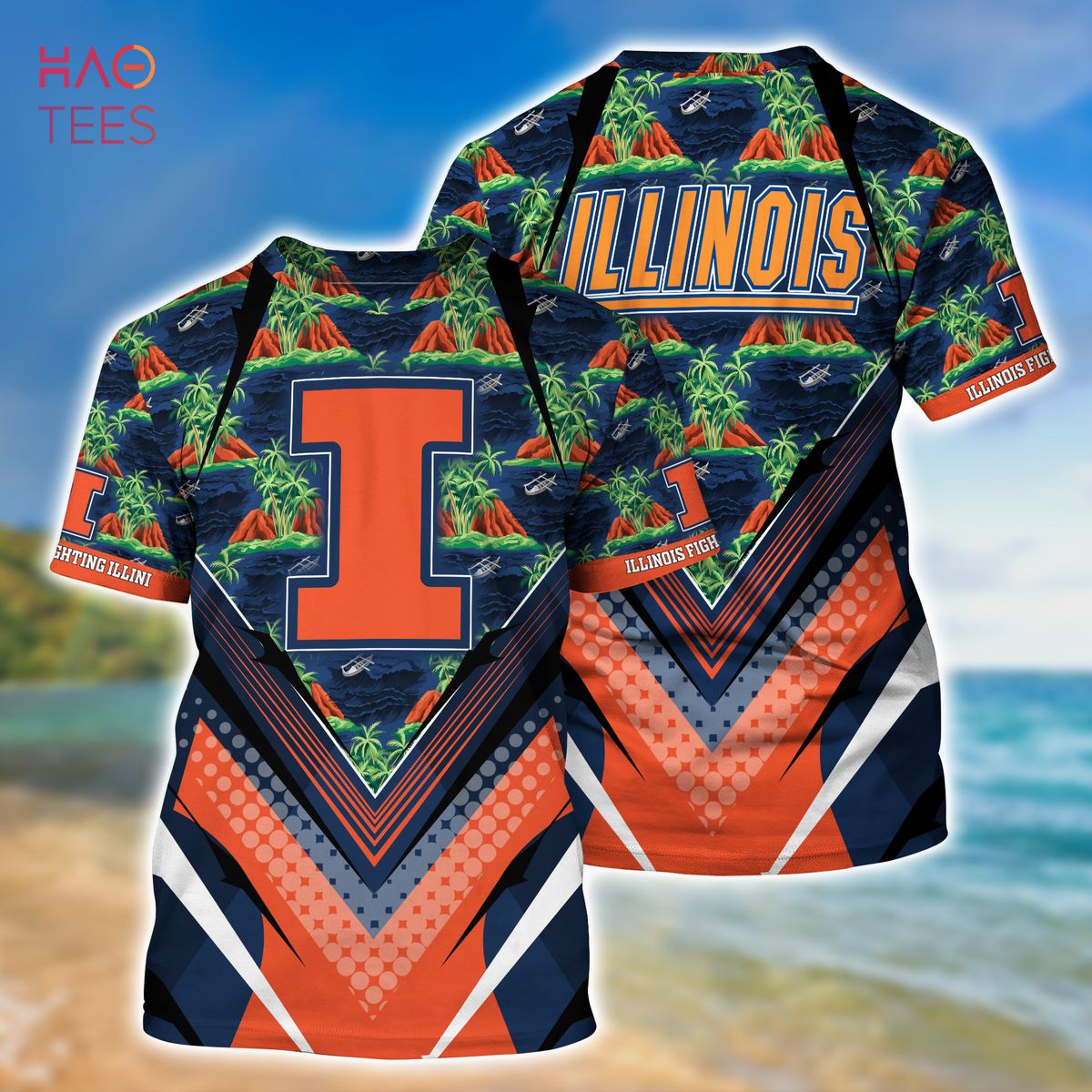 Hawaiian Illinois Fighting Illini Shirt & Shorts - Perfect for Sports Fans