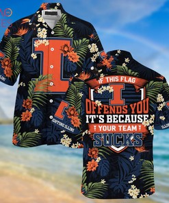 Hawaiian Illinois Fighting Illini Shirt & Shorts - Tropical Patterns for Fans