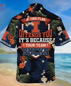 Hawaiian Illinois Fighting Illini Shirt & Shorts - Tropical Patterns for Fans