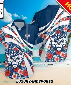 Hibiscus Tropical Flower BYU Cougars NCAA Hawaiian Shirt 