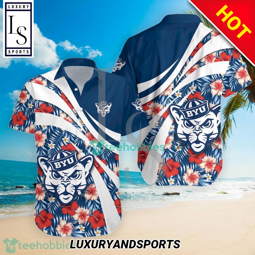 Hibiscus Tropical Flower BYU Cougars NCAA Hawaiian Shirt