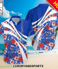 Hibiscus Tropical Flower Duke Blue Devils NCAA Hawaiian Shirt