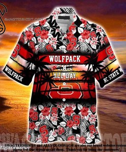 High-Quality NC State Wolfpack Hibiscus Pattern Hawaiian Shirt for Sports Fans