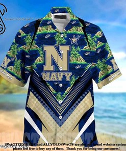 High-Quality Navy Midshipmen Summer Beach Hawaiian Shirt for Sports Fans