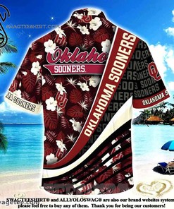 High-Quality Oklahoma Sooners Hawaiian Shirt with Tropical Flower Pattern - Perfect for the Beach