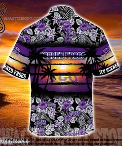 High-Quality TCU Horned Frogs Hibiscus Pattern Hawaiian Shirt for Sports Fans