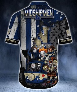 Horror Movies Navy Midshipmen Hawaiian Shirt - Trending Hawaiian Shirt for Men who Love Horror Movies