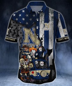 Horror Movies Navy Midshipmen Hawaiian Shirt - Trending Hawaiian Shirt for Men who Love Horror Movies