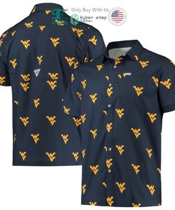 Hot Summer Look: West Virginia Mountaineers Navy Columbia Super Slack Tide Hawaii Shirt