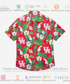 Houston Cougars Floral Button Up Hawaiian Shirt - Trendy and Stylish