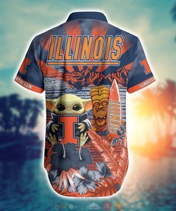 Illinois Fighting Illini Baby Yoda NCAA Hawaiian Shirt and Shorts - Must-Have For Fans 