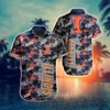 Illinois Fighting Illini Coconut Tree All-Over Print Hawaiian Shirt for Men 