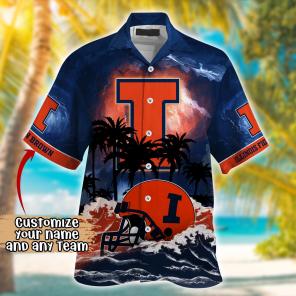 Illinois Fighting Illini NCAA Best Hawaiian Shirt Ever- Customize Any Team Any League