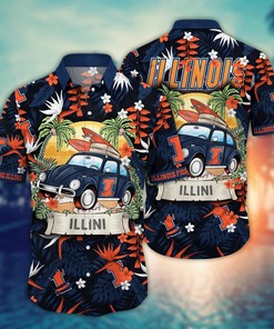 Illinois Fighting Illini NCAA Flower Hawaii Shirt For Fans Ver 1