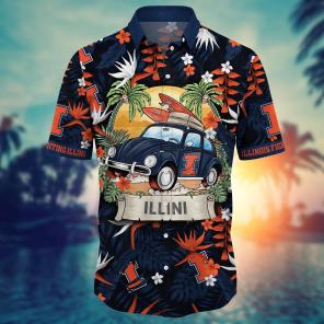 Illinois Fighting Illini NCAA Flower Hawaii Shirt For Fans Ver 1