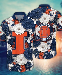 Illinois Fighting Illini NCAA Flower Hawaii Shirt For Fans Ver 13