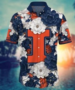 Illinois Fighting Illini NCAA Flower Hawaii Shirt For Fans Ver 13