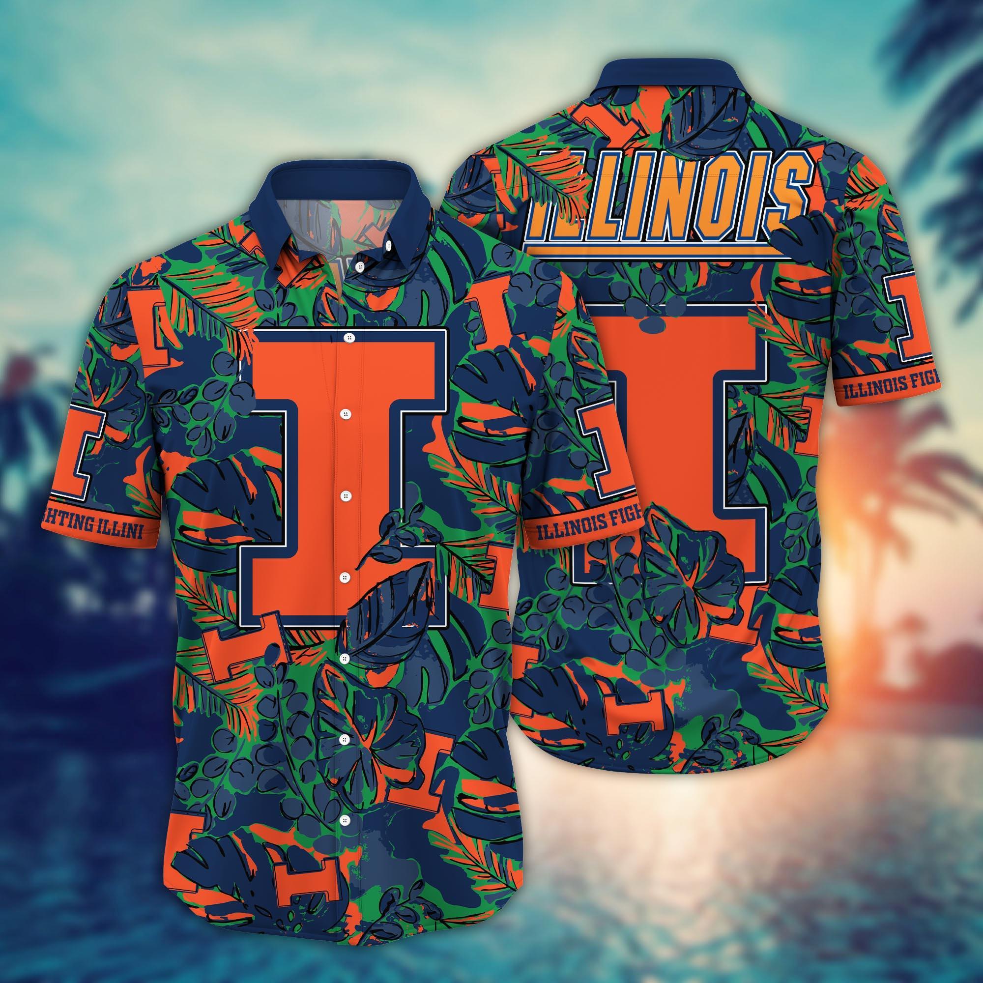 Illinois Fighting Illini NCAA Flower Hawaii Shirt For Fans Ver 14