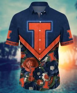 Illinois Fighting Illini NCAA Flower Hawaii Shirt For Fans Ver 16