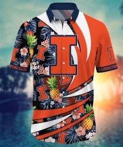 Illinois Fighting Illini NCAA Flower Hawaii Shirt For Fans Ver 17