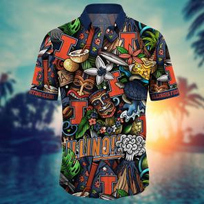 Illinois Fighting Illini NCAA Flower Hawaii Shirt For Fans Ver 18
