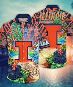 Illinois Fighting Illini NCAA Flower Hawaii Shirt For Fans Ver 19