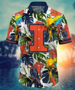 Illinois Fighting Illini NCAA Flower Hawaii Shirt For Fans Ver 2