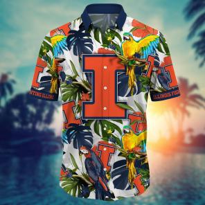 Illinois Fighting Illini NCAA Flower Hawaii Shirt For Fans Ver 2