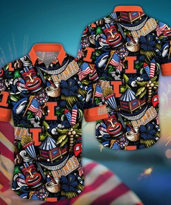 Illinois Fighting Illini NCAA Flower Hawaii Shirt For Fans Ver 24