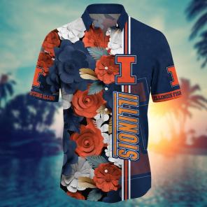 Illinois Fighting Illini NCAA Flower Hawaii Shirt For Fans Ver 25