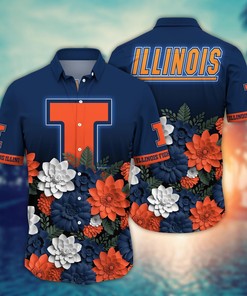 Illinois Fighting Illini NCAA Flower Hawaii Shirt For Fans Ver 27