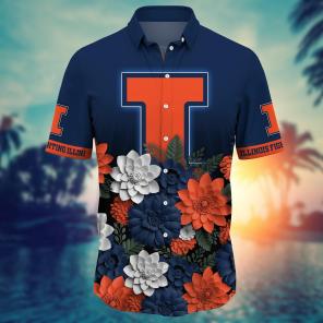 Illinois Fighting Illini NCAA Flower Hawaii Shirt For Fans Ver 27